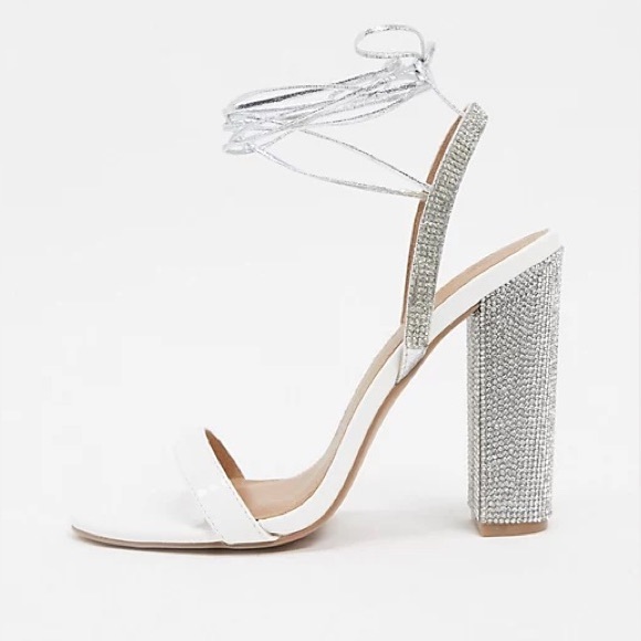 ASOS DESIGN Narrator Strappy sandals with embellished heels - Picture 1 of 6